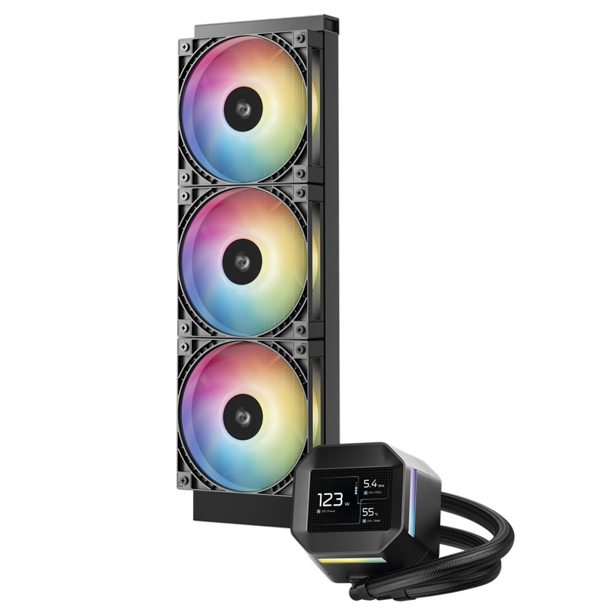 Water Cooler GamerStorm x Redragon LM360 RD, ARGB, 360mm, Display LCD IPS, Intel-AMD, Preto, R-LM360RD-BKAMMC-A-1