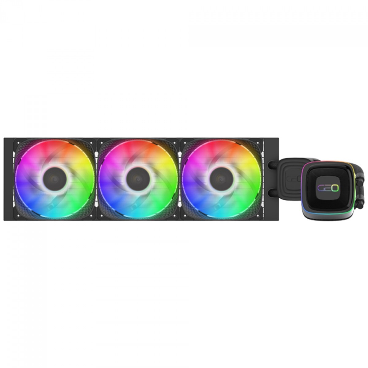 Water Cooler Geometric Future Eskimo Igloo Neon 36, RGB, 360mm, Intel-AMD, PWM, Preto, GEO-EI-N36B