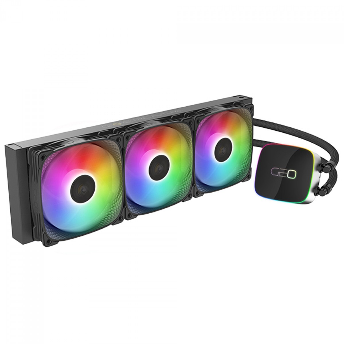 Water Cooler Geometric Future Eskimo Junior Neon 36, RGB, 360mm, Intel-AMD, PWM, Preto, GEO-EJ-N36B