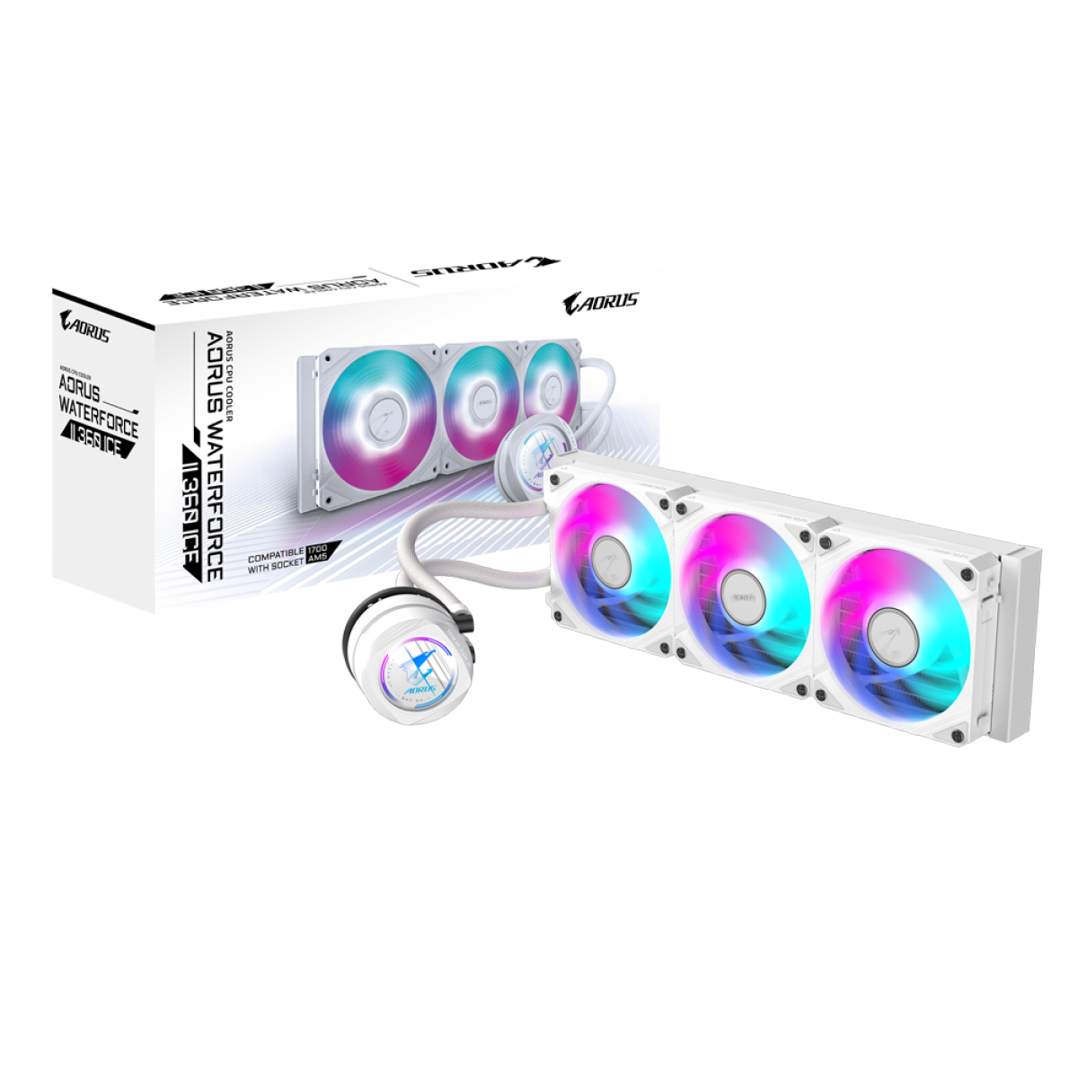 Water Cooler Gigabyte Aorus Waterforce II 360 ICE, ARGB, 360mm, Intel-AMD, White