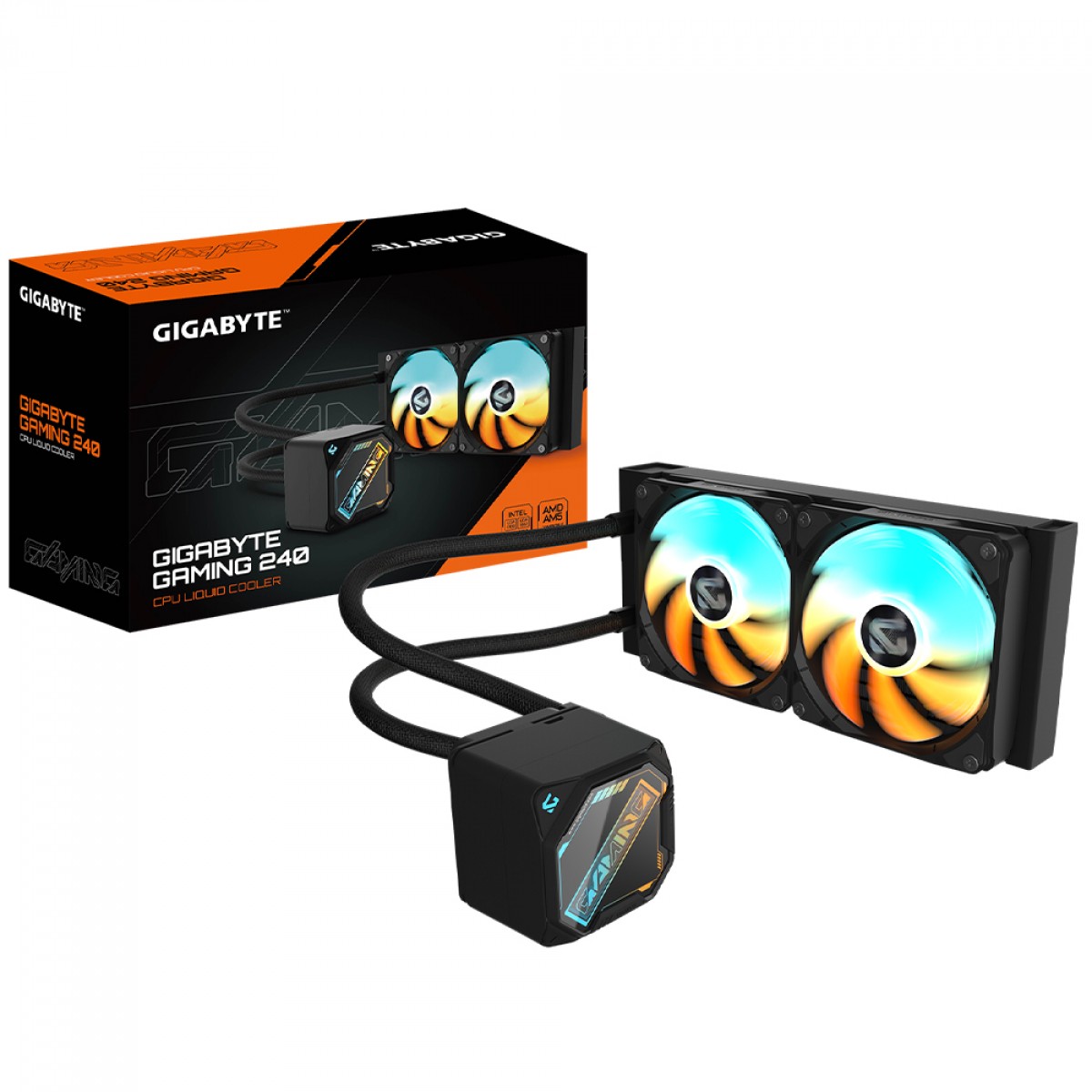 Water Cooler Gigabyte Gaming 240, ARGB, 240mm, Intel-AMD, Black, GP-GIGABYTE GME 240