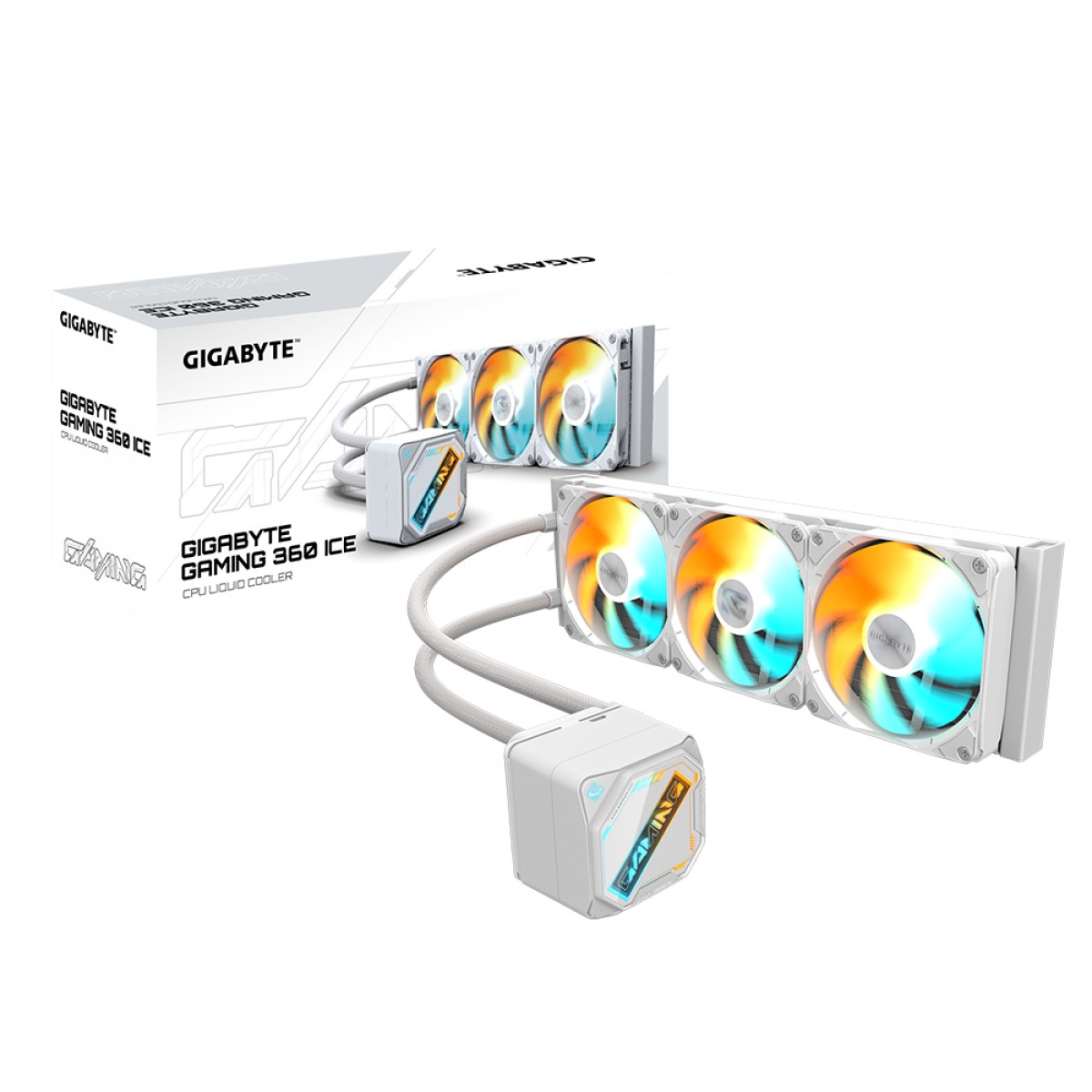 Water Cooler Gigabyte Gaming 360 ICE, ARGB, 360mm, Intel-AMD, White, GP-GIGABYTE GME 360I