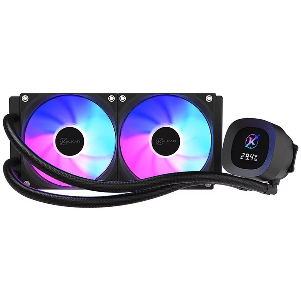 Water Cooler Kalkan Aura Digital 240 ARGB, 240mm, Com Display, Intel-AMD, Preto, KLK00100