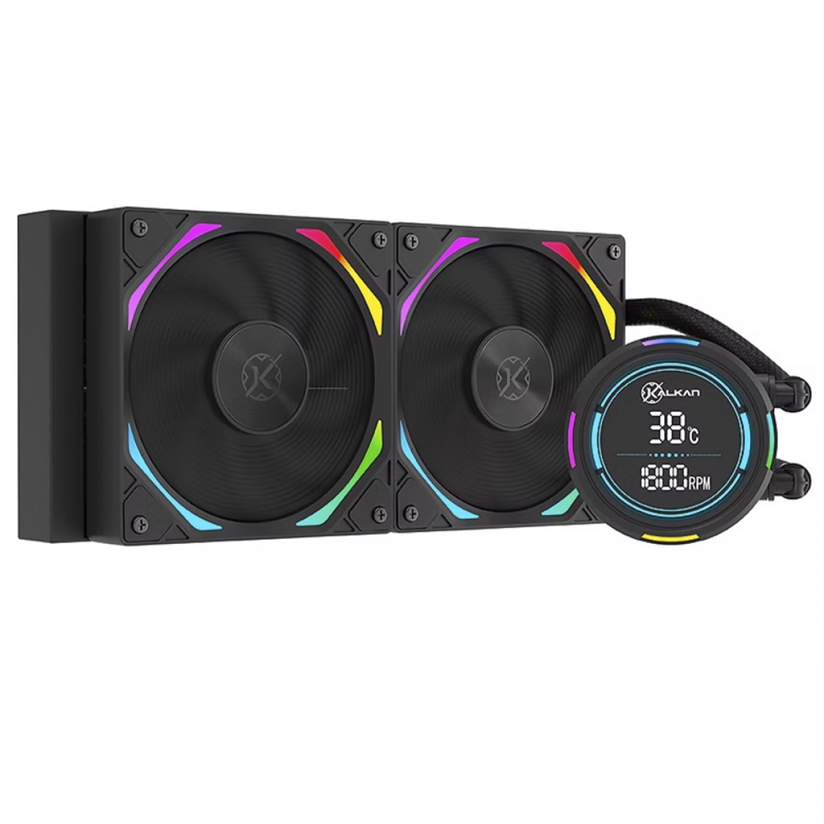 Water Cooler Kalkan Delta V2 240 ARGB, 240mm, Com Display, Intel-AMD, Preto, KLK00066