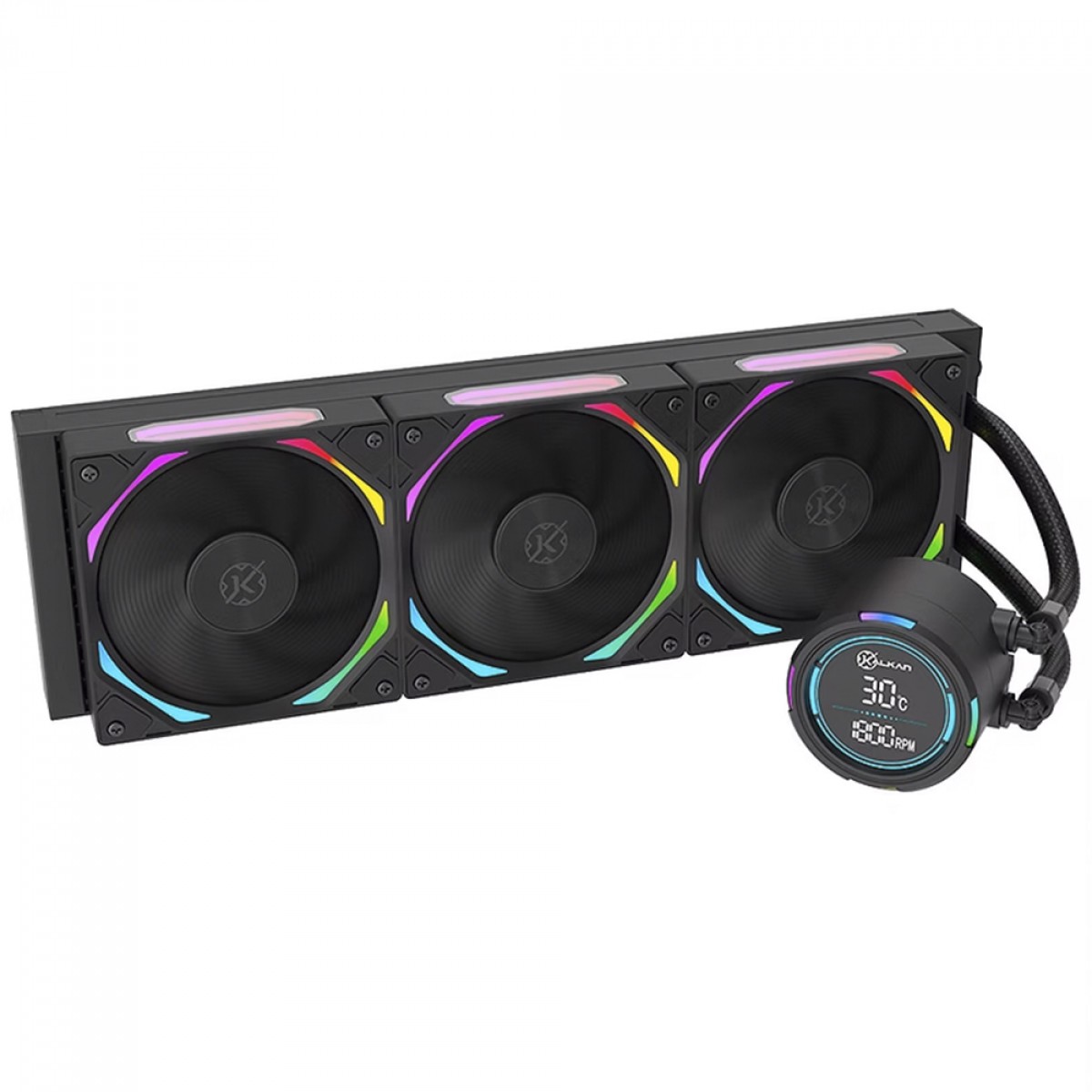 Water Cooler Kalkan Delta V2 360 ARGB, 360mm, Com Display, Intel-AMD, Preto, KLK00067