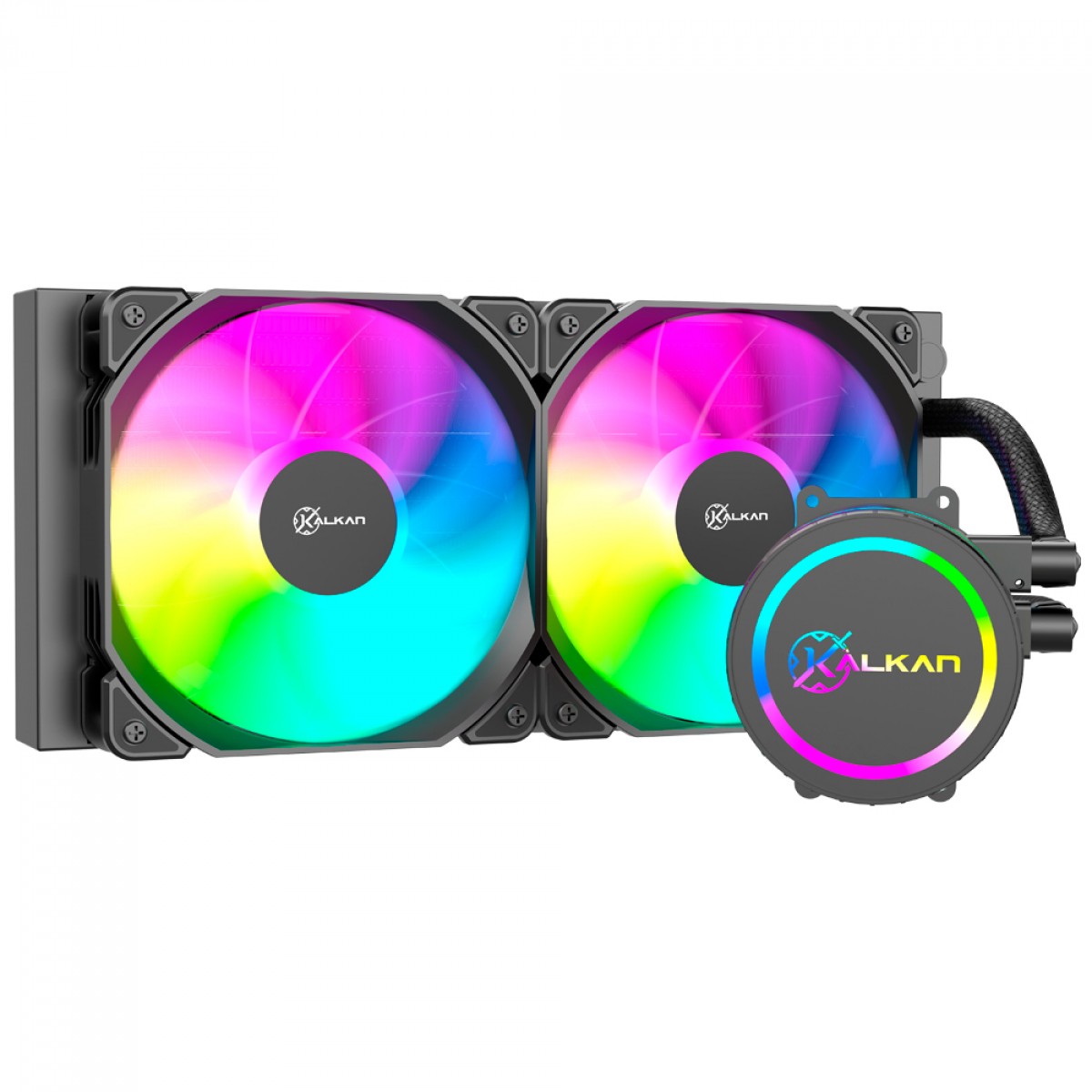 Water Cooler Kalkan Iota 240 ARGB, 240mm, Intel-AMD, Preto, KLK00045