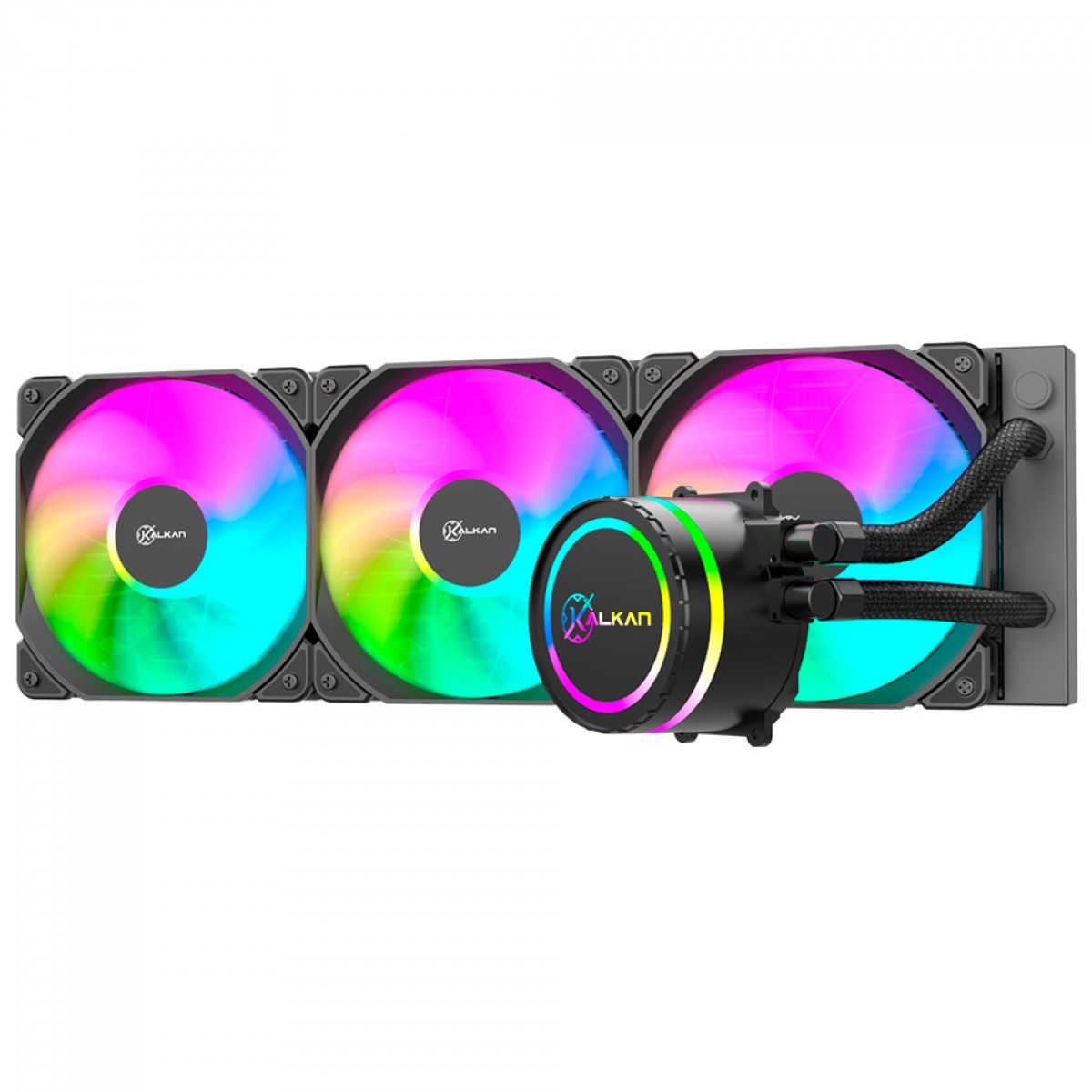 Water Cooler Kalkan Iota 360 ARGB, 360mm, Intel-AMD, Preto, KLK00046