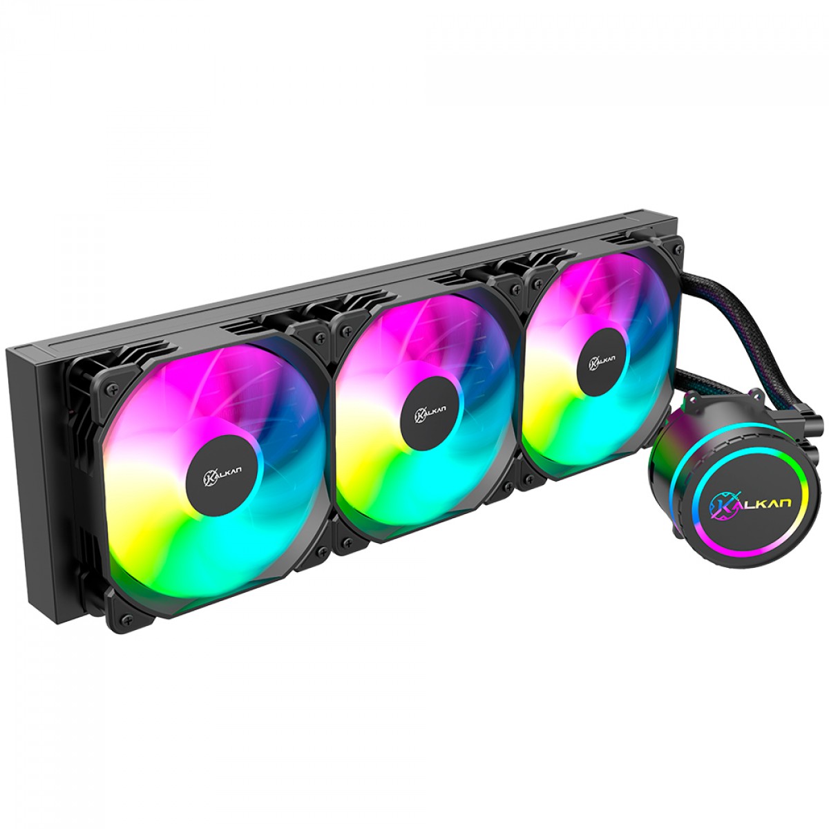 Water Cooler Kalkan Iota 360 ARGB, 360mm, Intel-AMD, Preto, KLK00046