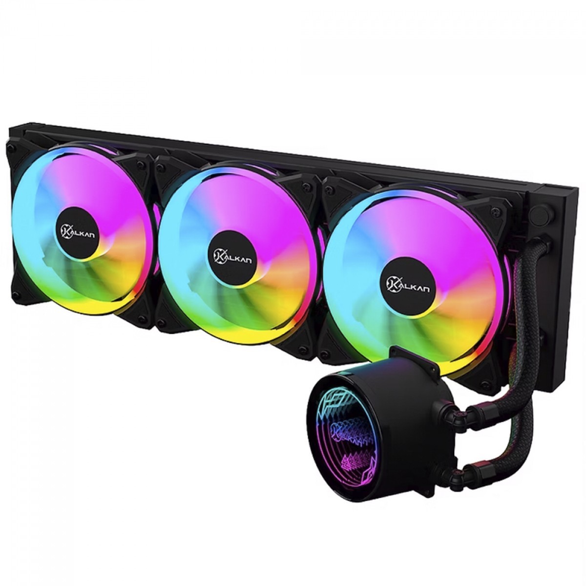 Water Cooler Kalkan Iota V2 360, Rainbow, 360mm, Intel-AMD, Preto, KLK00069