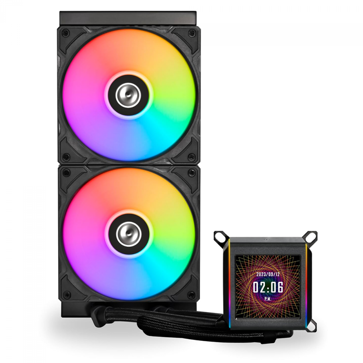 Water Cooler, Lian Li Galahad II LCD 280 AIO, ARGB, 280mm, Intel-AMD, Black, GA2ALCD28B