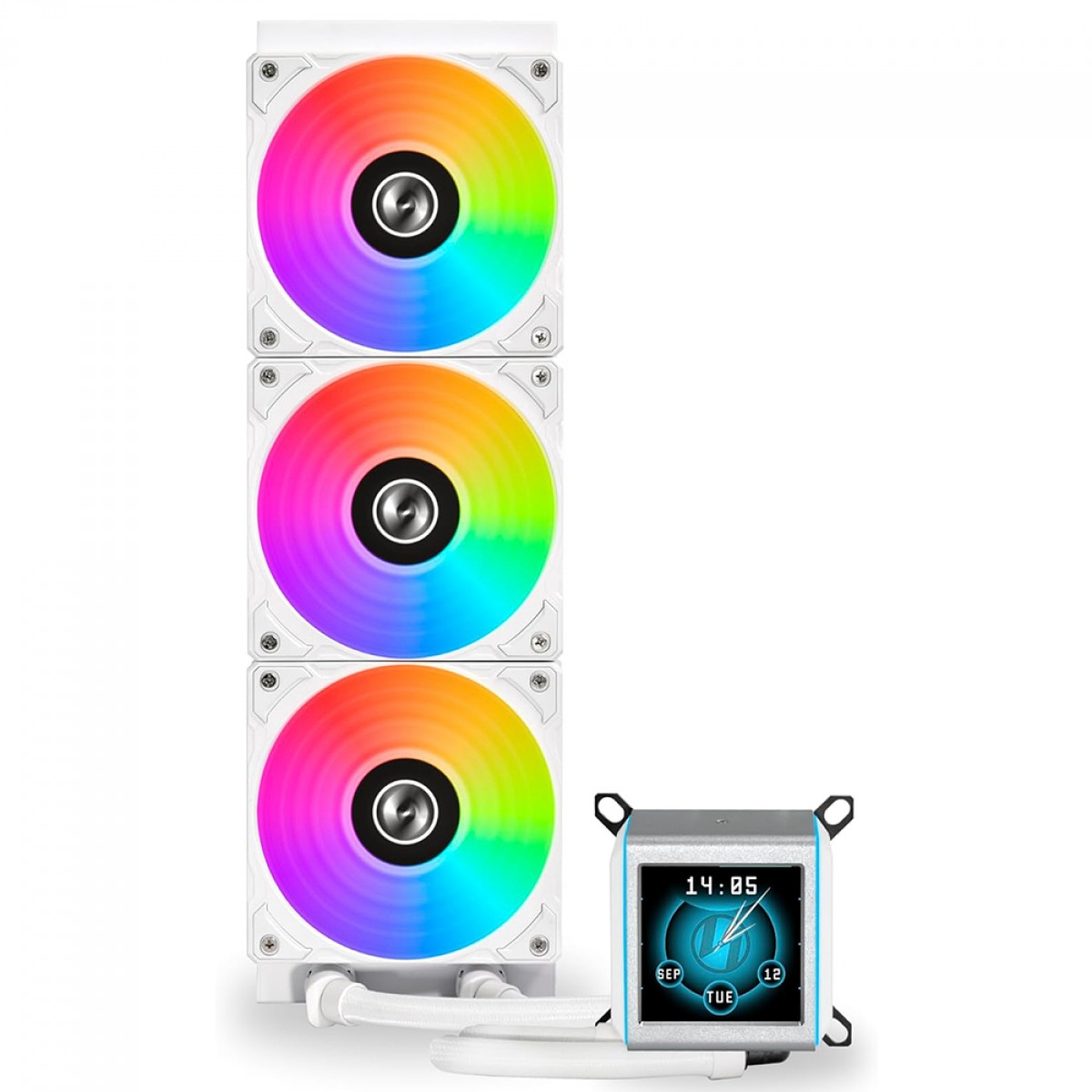 Water Cooler Lian Li Galahad II LCD, 360mm, ARGB, Com Display, Intel/AMD, Branco, GA2ALCD36W WHITE