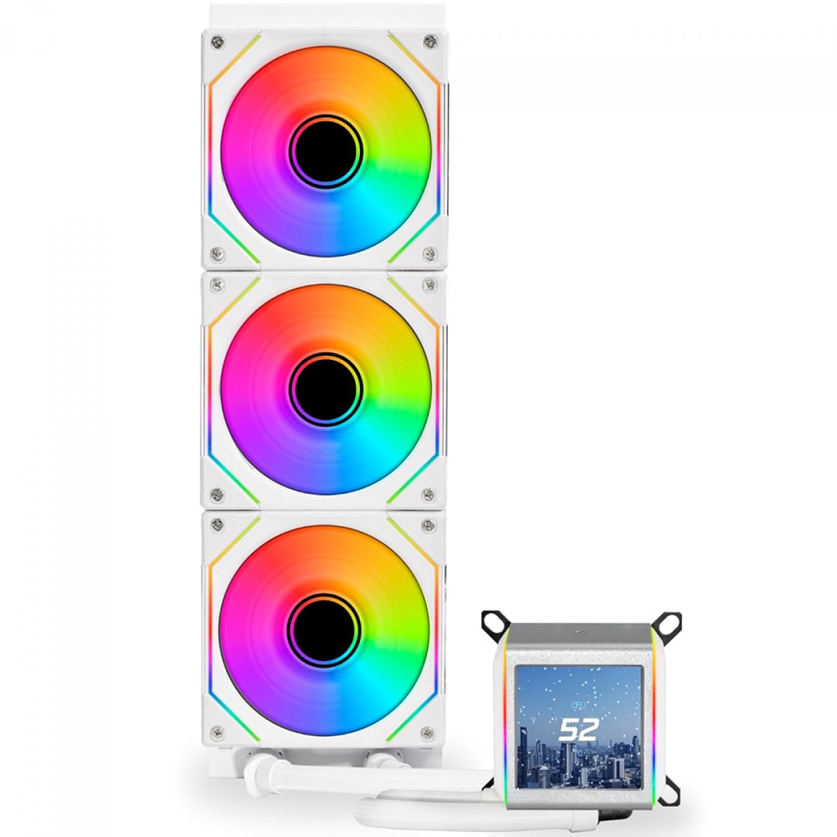 Water Cooler Lian Li Galahad II LCD SL-INF, 360mm, ARGB, Com Display, Intel/AMD, Branco, GA2ALCD36INW WHITE