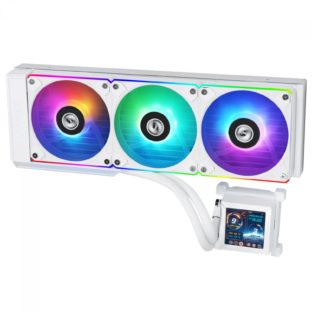 Water Cooler Lian Li Hydroshift LCD, 360mm, ARGB, Com Display, Intel/AMD, Branco, HSLCD36RW
