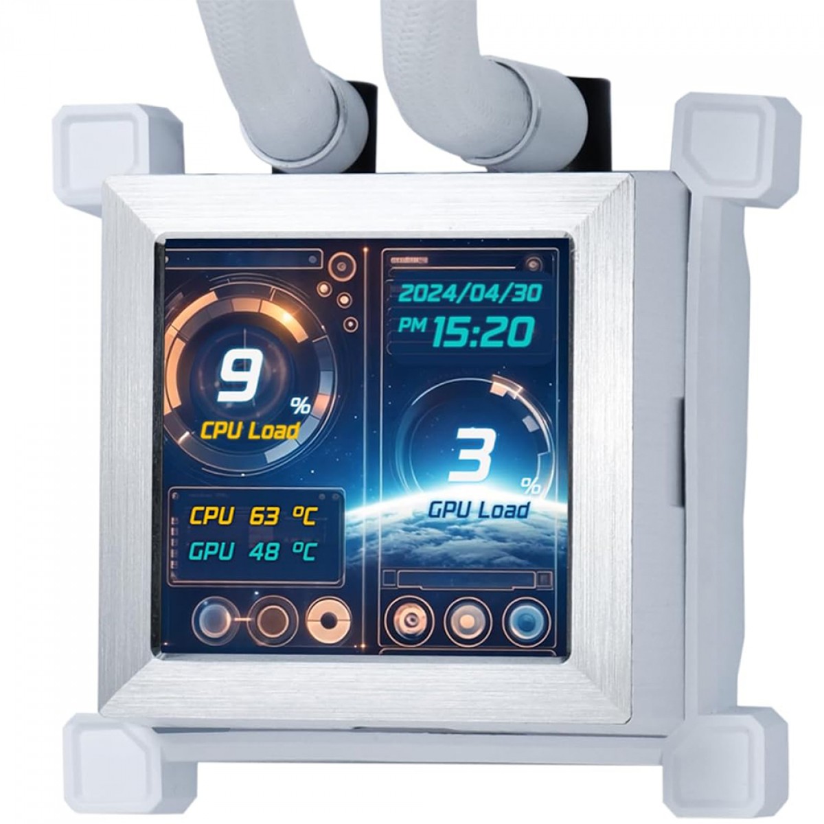 Water Cooler Lian Li Hydroshift LCD, 360mm, Com Display, Intel/AMD, Branco, HSLCD36SW