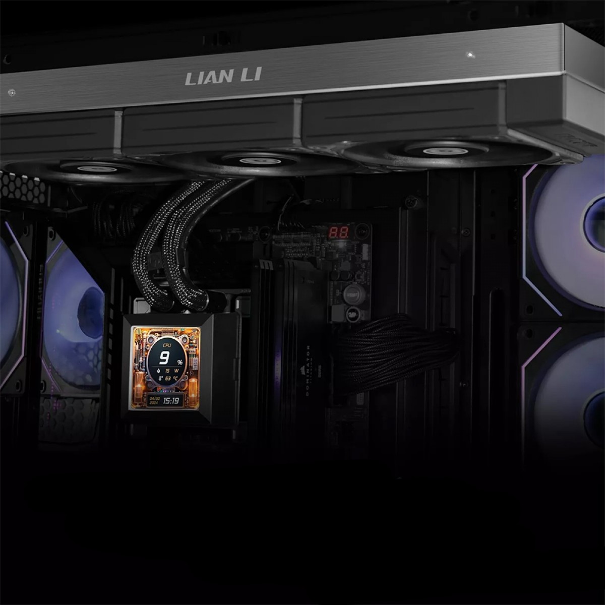 Water Cooler Lian Li Hydroshift LCD, 360mm, Com Display, Intel/AMD, Preto, HSLCD36SB