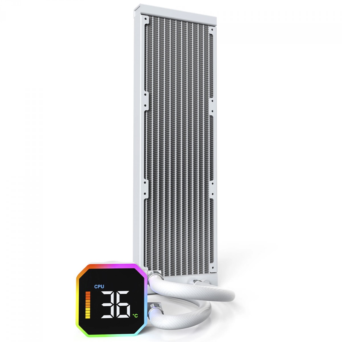 Water Cooler Montech HyperFlow Digital, ARGB, 360mm, Com Display, Intel-AMD, Branco