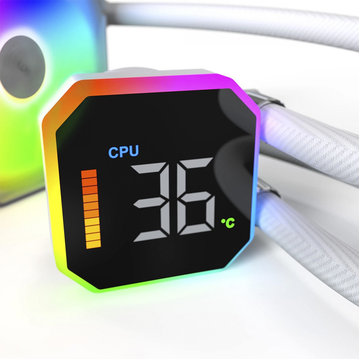 Water Cooler Montech HyperFlow Digital, ARGB, 360mm, Com Display, Intel-AMD, Branco