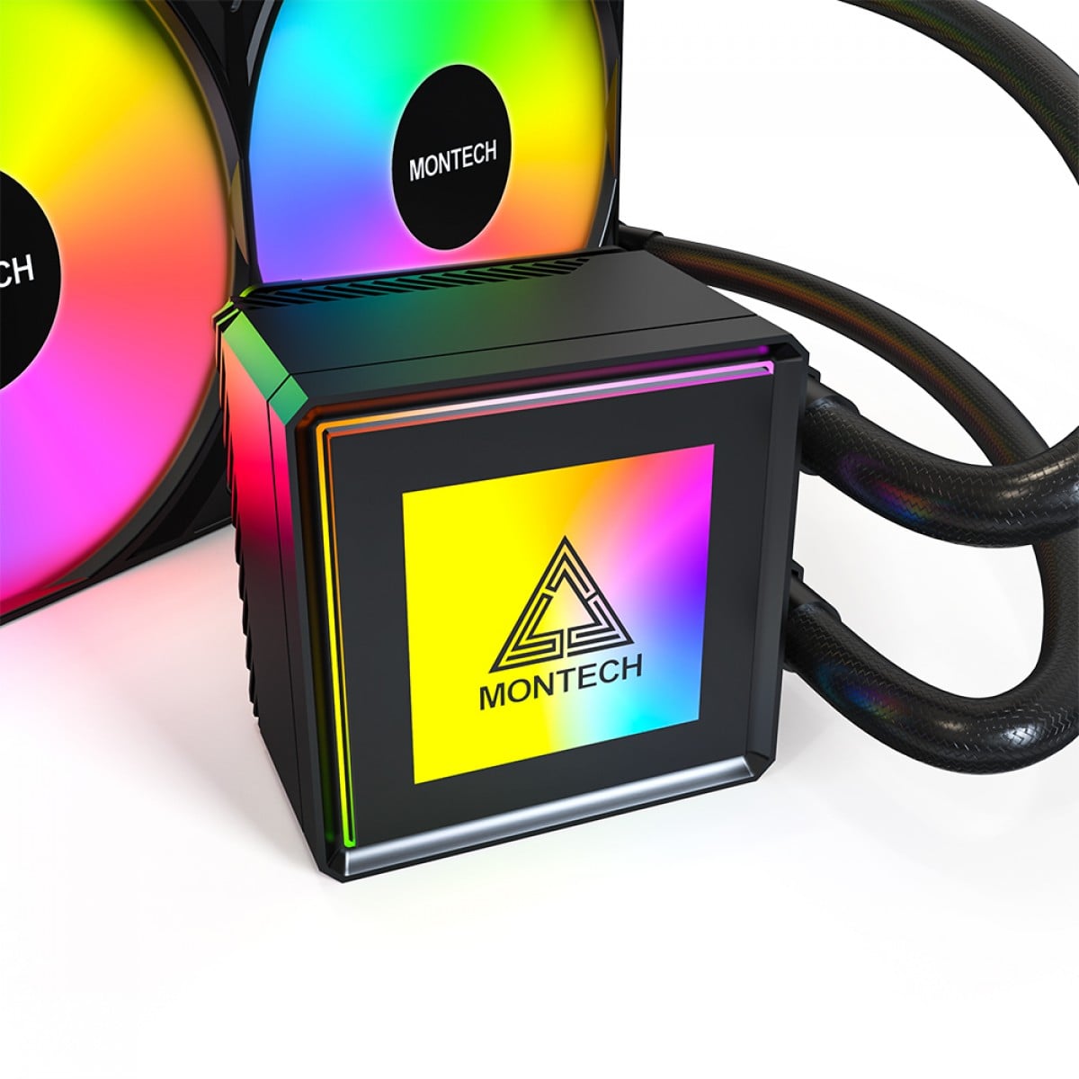 Water Cooler Montech PureFlow ARGB, 360mm, Intel-AMD, Preto