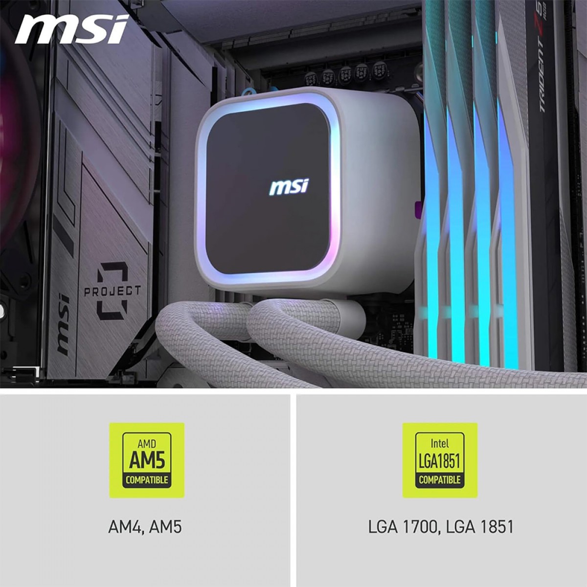 Water Cooler MSI MAG Coreliquid A13 360 White, ARGB, 360mm, Intel-AMD, Branco