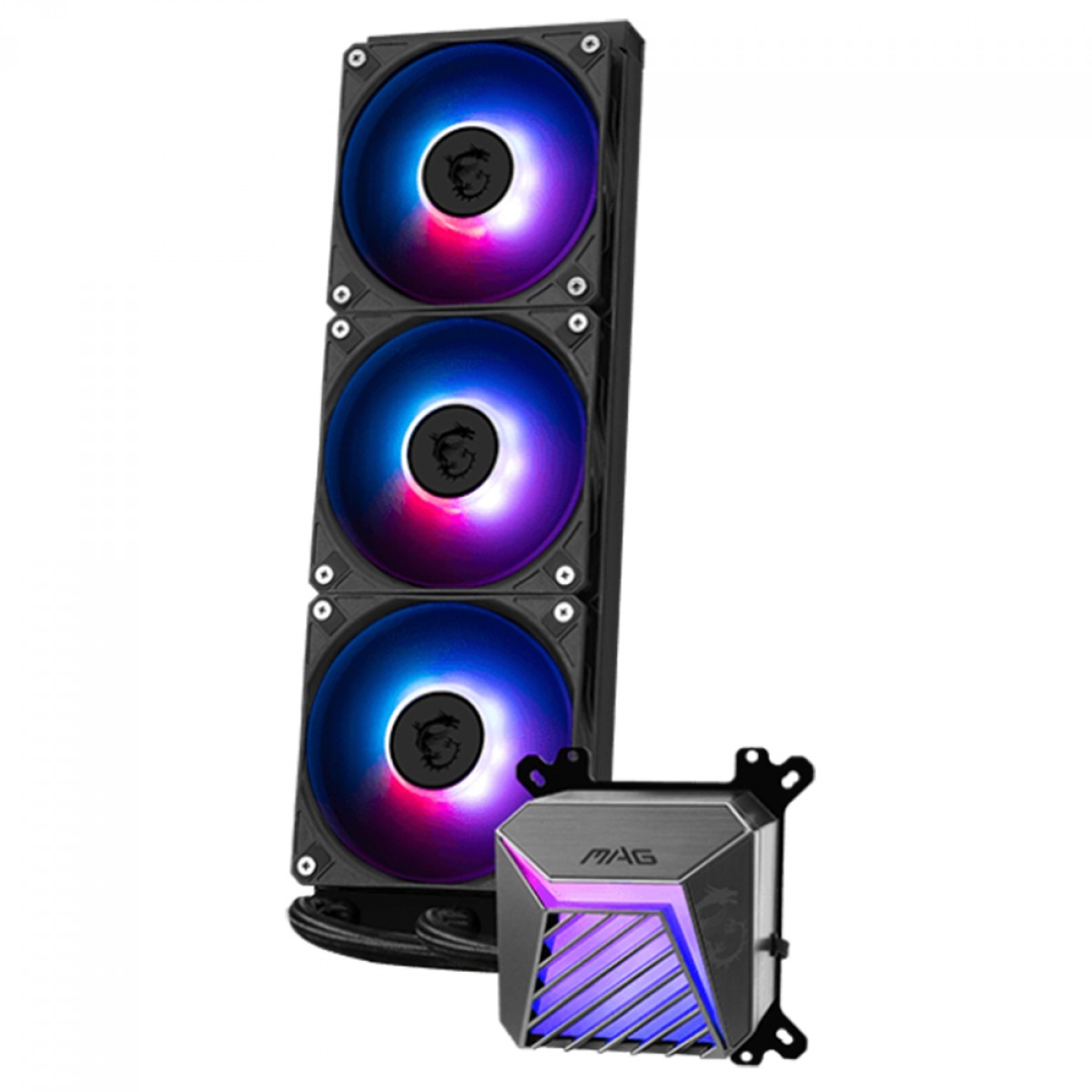 Water Cooler MSI MAG Coreliquid A15 360, ARGB, 360mm, Intel-AMD, Preto