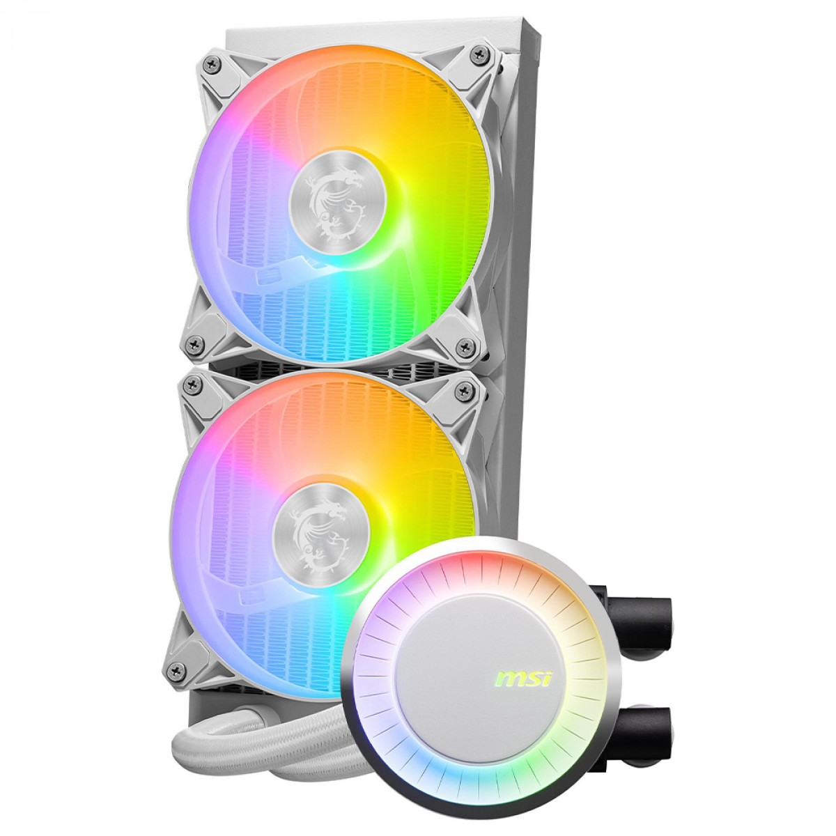 Water Cooler MSI MAG Coreliquid E240 White, ARGB, 240mm, Intel-AMD, Branco