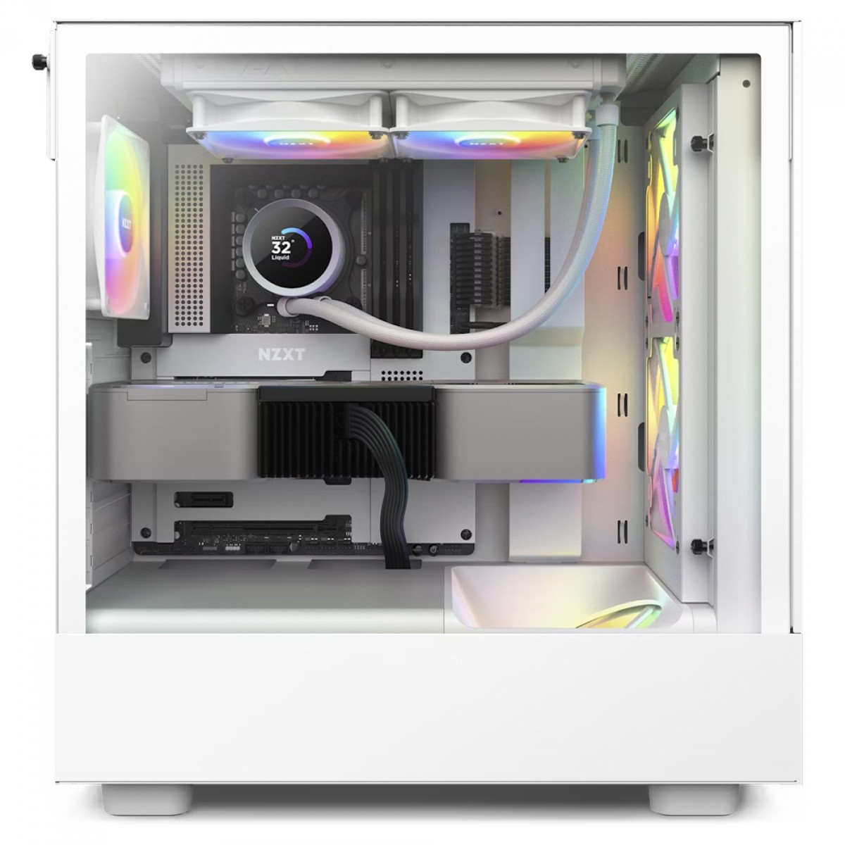 Water Cooler NZXT Kraken 240 RGB, 240mm, AIO LCD Display, White, Intel-AMD, RL-KR240-W1