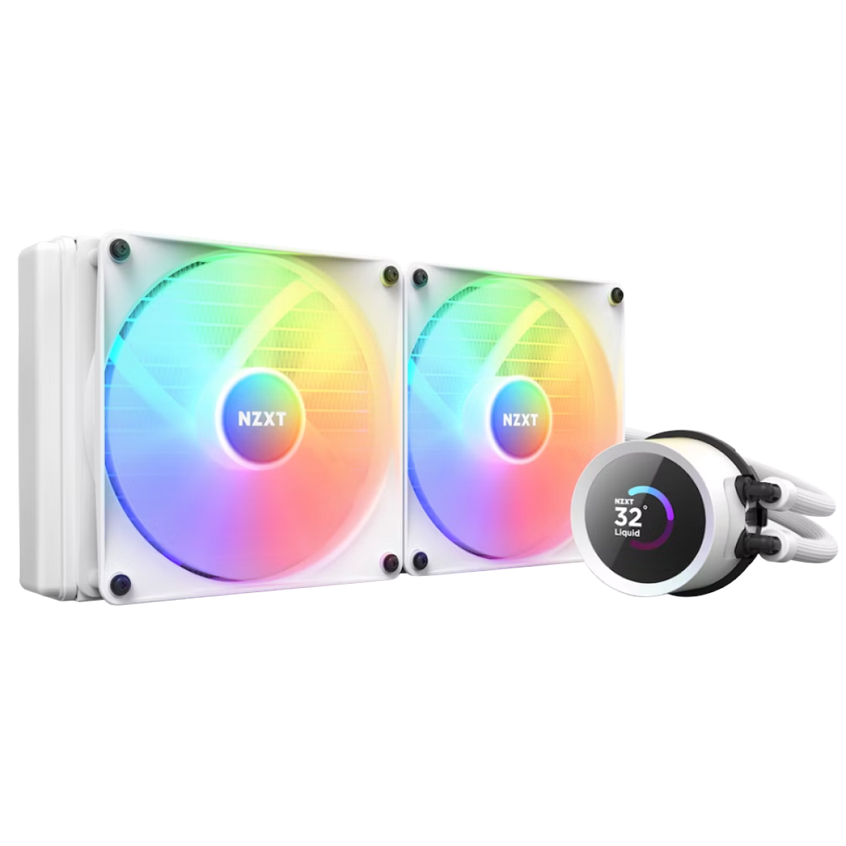 Water Cooler NZXT Kraken, 280mm, RGB, AIO LCD Display, Intel-AMD, White, RL-KR280-W1