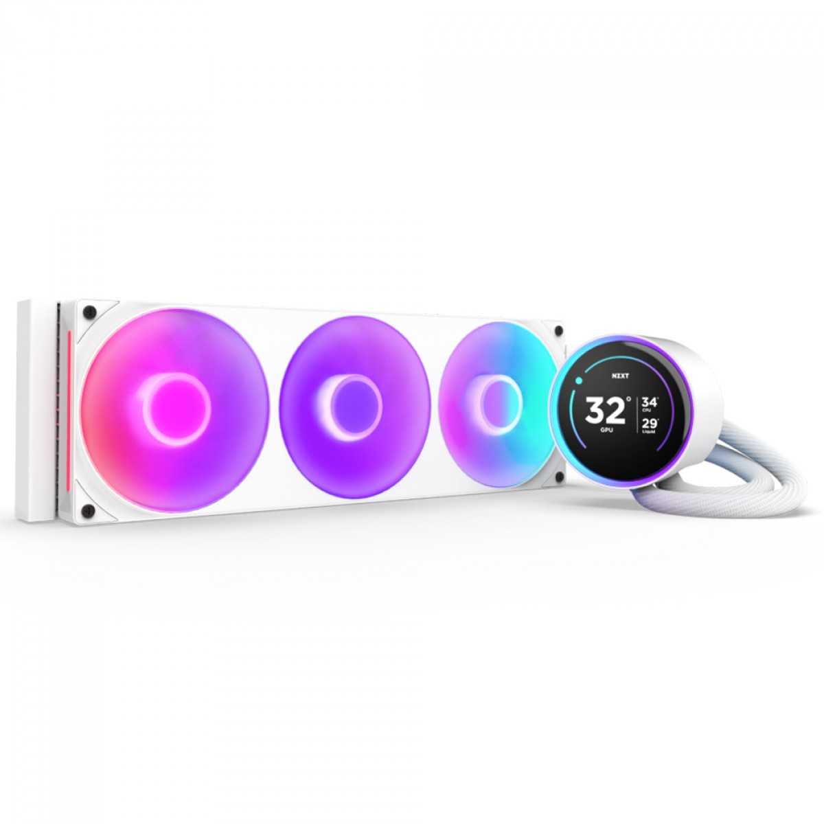 Water Cooler NZXT Kraken Elite 360 RGB, 360mm, Display LCD, Intel/AMD, Branco, RL-KR36E-W2