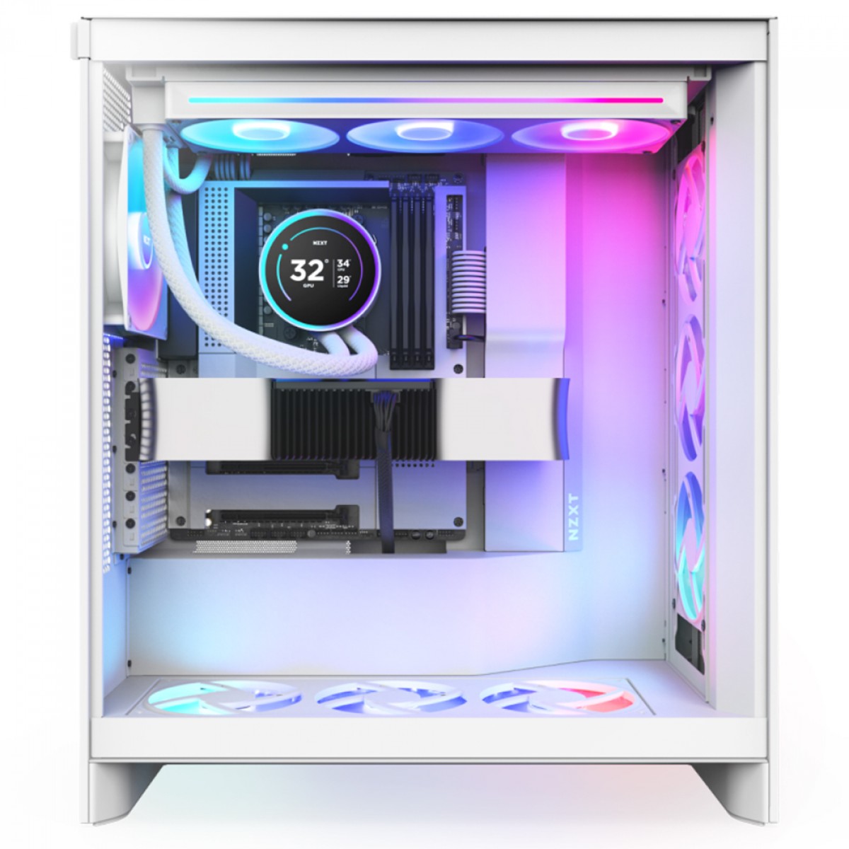 Water Cooler NZXT Kraken Elite 360 RGB, 360mm, Display LCD, Intel/AMD, Branco, RL-KR36E-W2