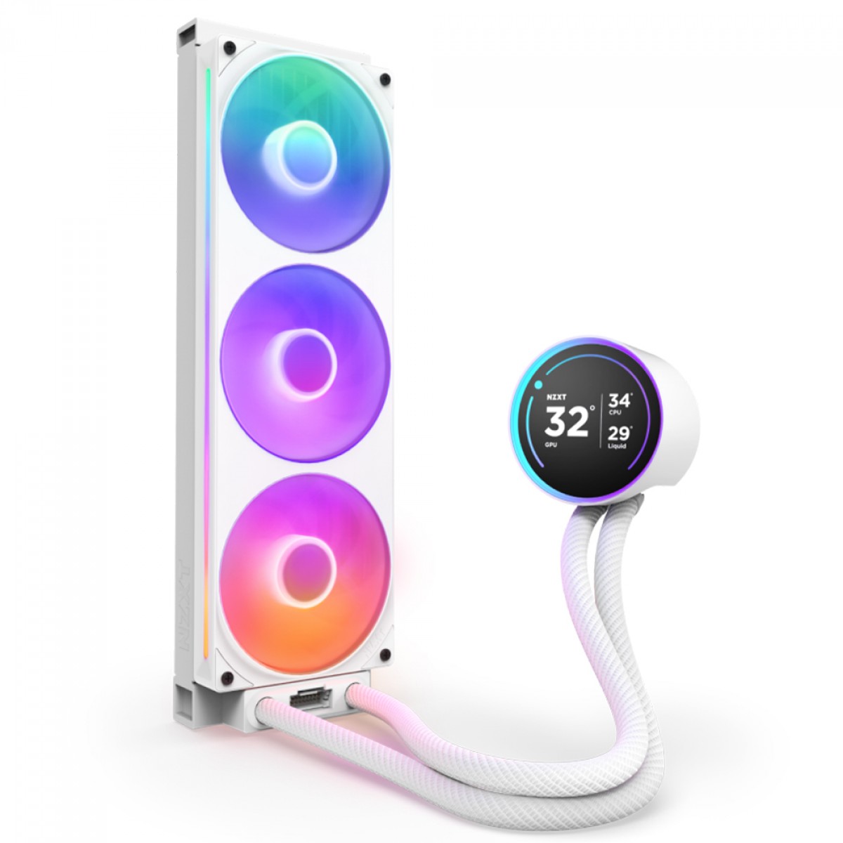 Water Cooler NZXT Kraken Elite 360 RGB, 360mm, Display LCD, Intel/AMD, Branco, RL-KR36E-W2