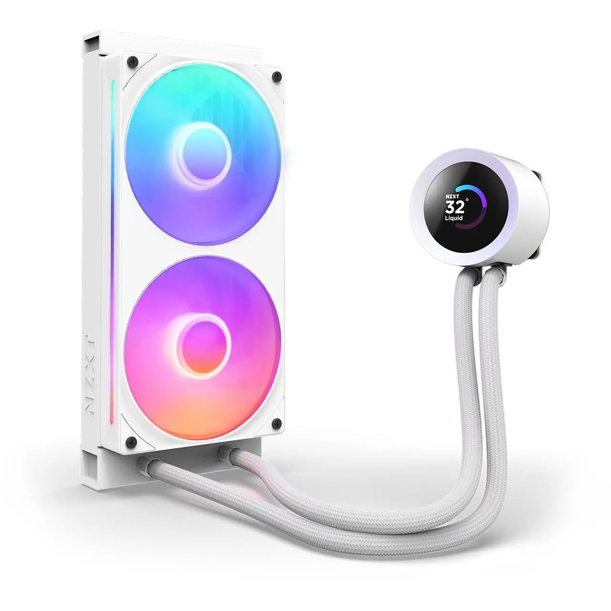 Water Cooler NZXT Kraken Plus 240 RGB, 240mm, Com Display LCD, Intel-AMD, Branco, RL-KR240-W2