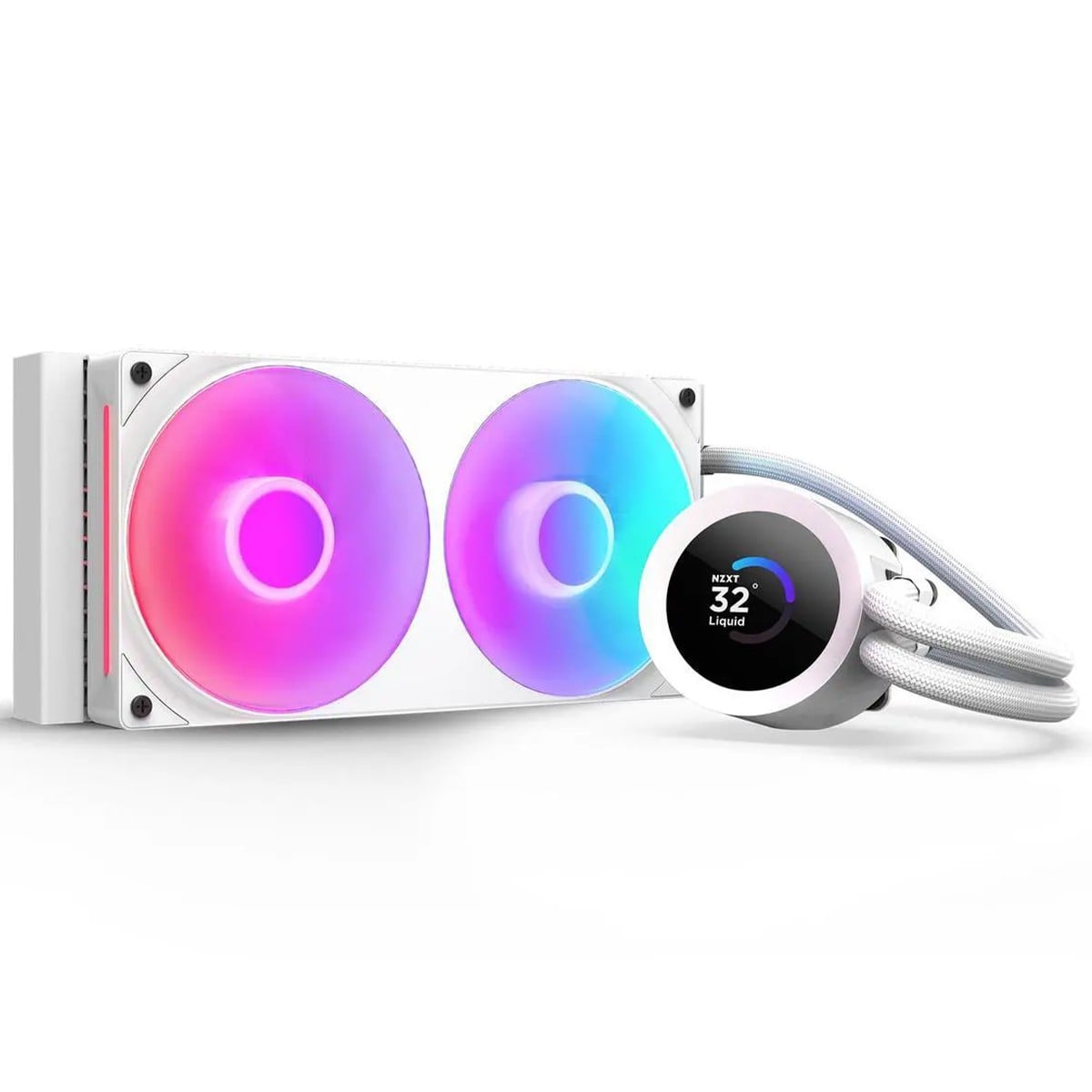 Water Cooler NZXT Kraken Plus 240 RGB, 240mm, Com Display LCD, Intel-AMD, Branco, RL-KR240-W2