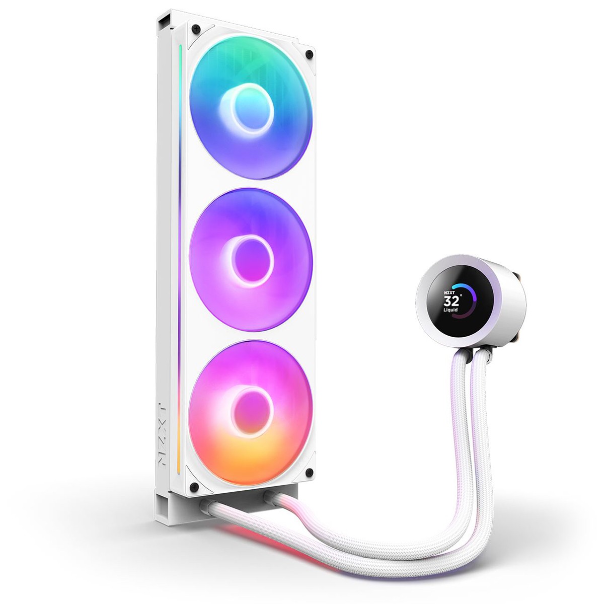 Water Cooler NZXT Kraken Plus 360 RGB, 360mm, Com Display LCD, Intel-AMD, Branco, RL-KR360-W2