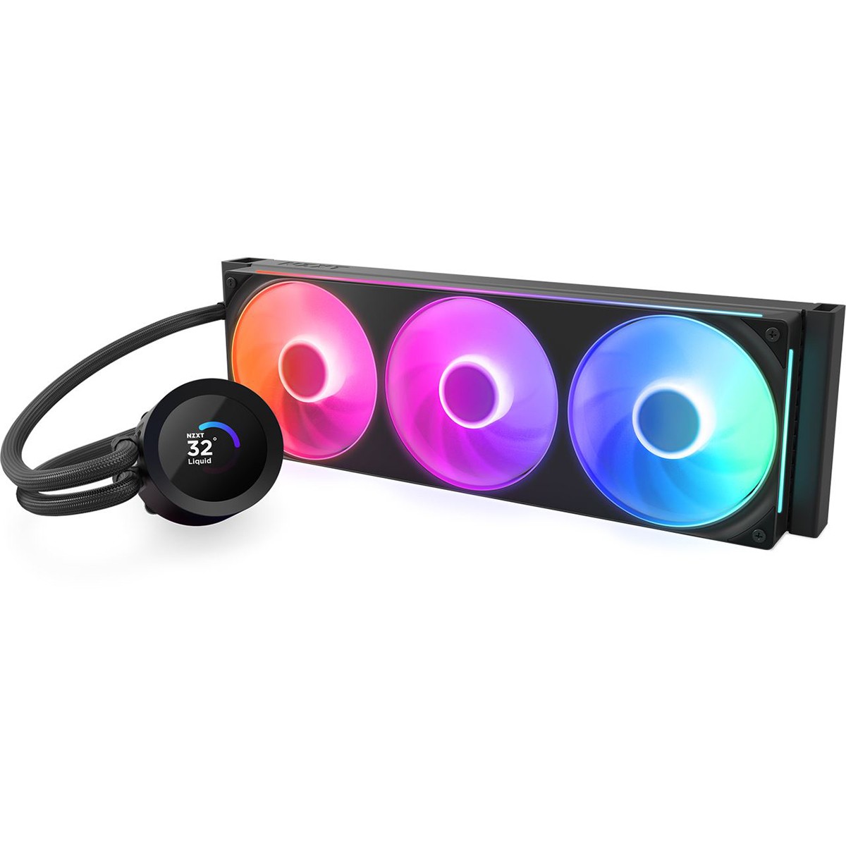 Water Cooler NZXT Kraken Plus 360 RGB, 360mm, Com Display LCD, Intel-AMD, Preto, RL-KR360-B2