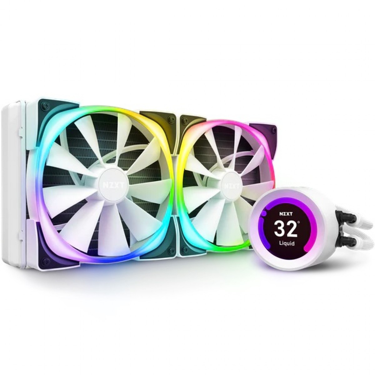 Water Cooler NZXT Kraken Z63 RGB, 280mm, White, Intel-AMD, Compatível com LGA 1700, RL-KRZ63-RW