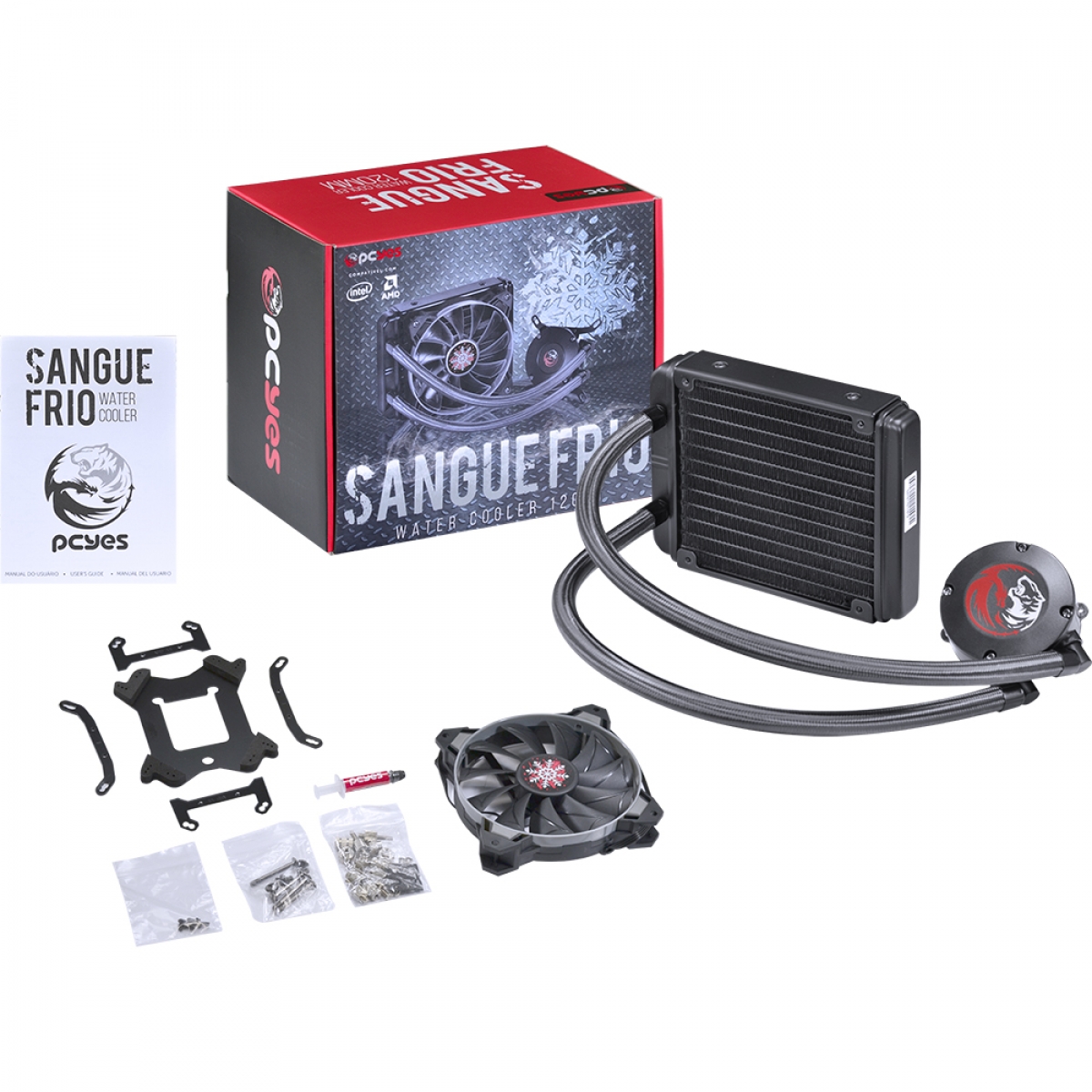 Water Cooler PCyes Sangue Frio, 120mm, Intel-AMD, PWC120H40PTSL