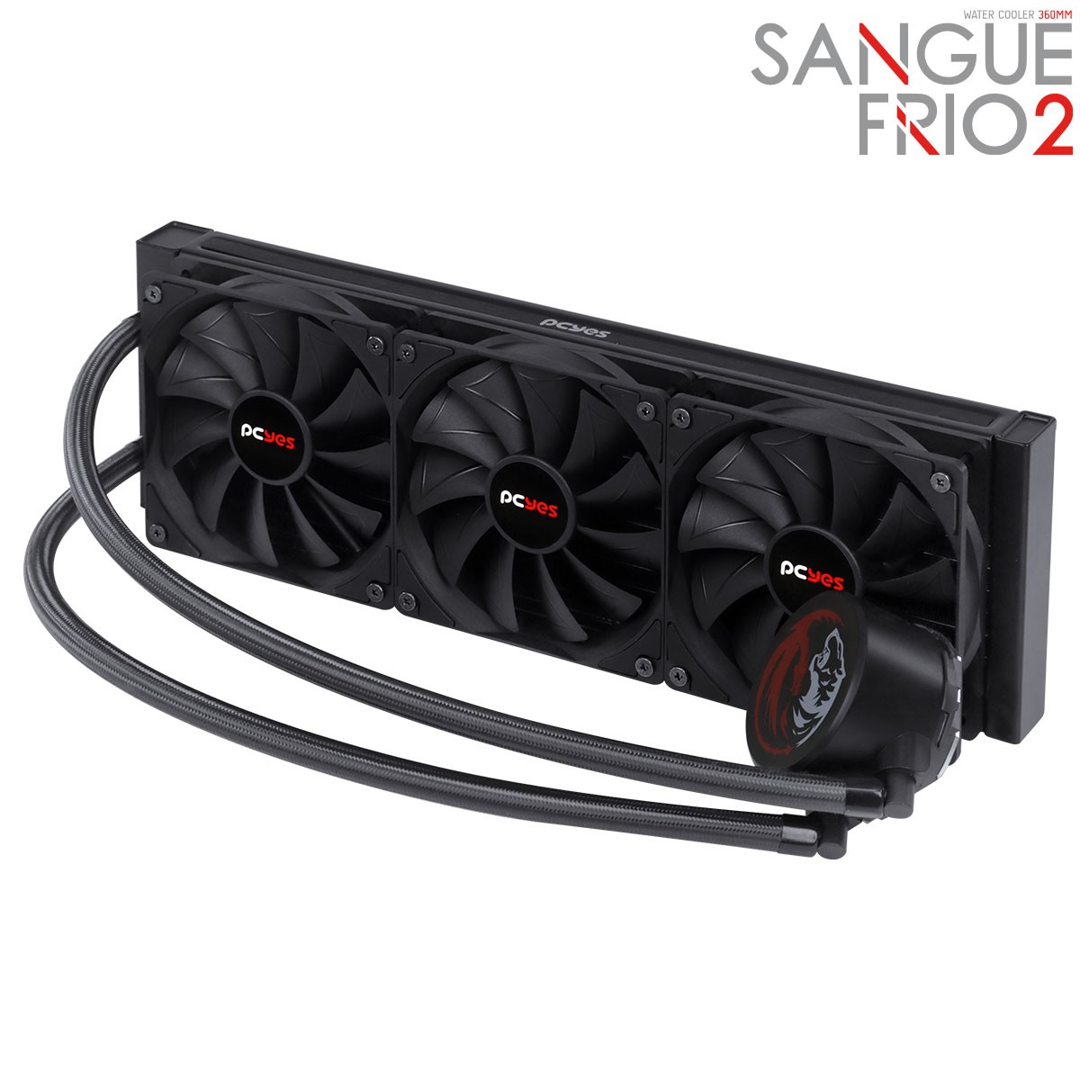 Water Cooler PCYes Sangue Frio 2, 360mm, Intel-AMD, Compatível com LGA 1700, PSF2360H60PTSL