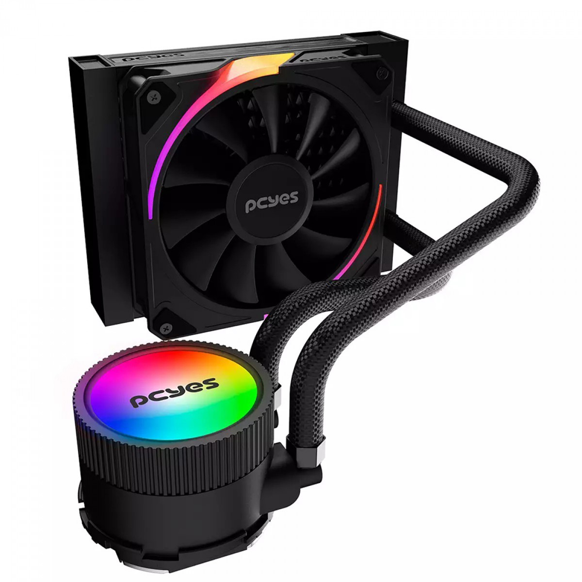 Water Cooler PCYES Sangue Frio 3 ARGB Black Vulcan, 120mm, Intel-AMD, Preto, ARGBSF3120BR - Open Box
