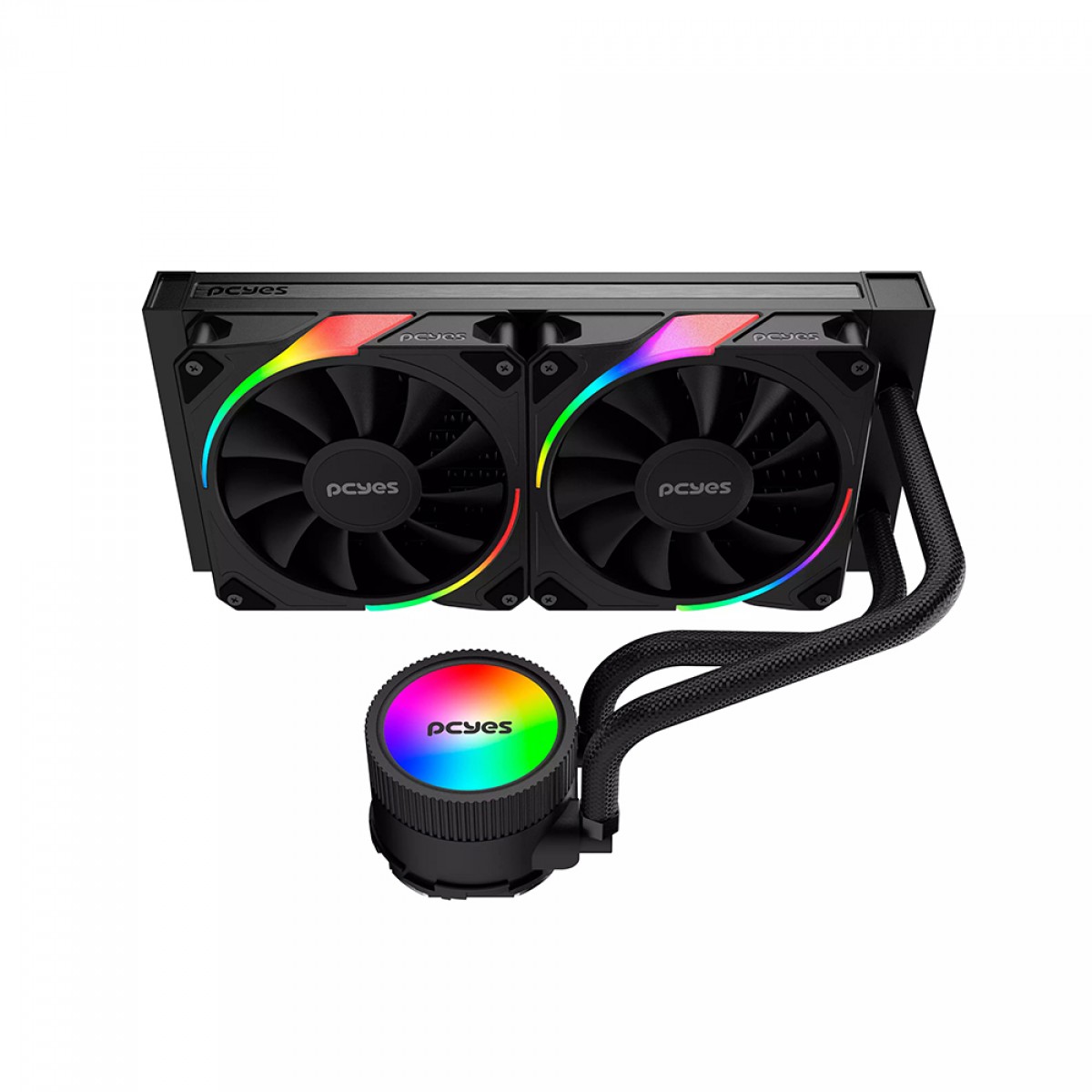 Water Cooler PCYES Sangue Frio 3 ARGB Black Vulcan, 240mm, Intel-AMD, Preto, ARGBSF3240BR