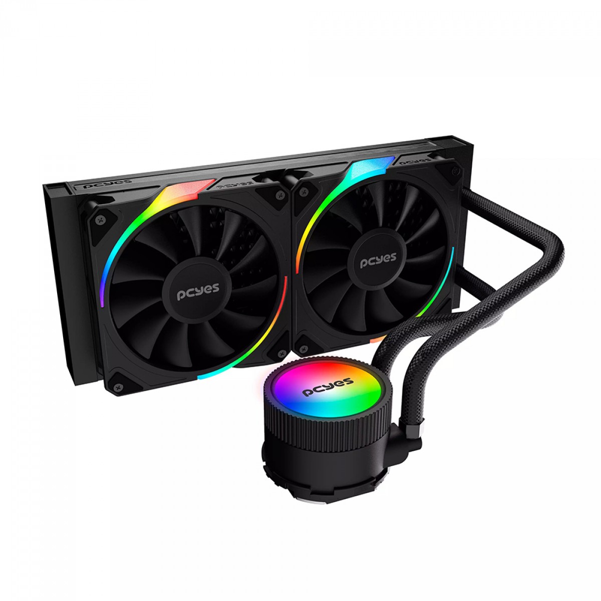 Water Cooler PCYES Sangue Frio 3 ARGB Black Vulcan, 240mm, Intel-AMD, Preto, ARGBSF3240BR