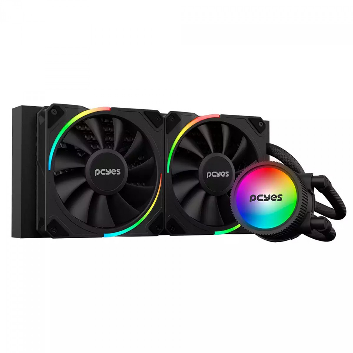 Water Cooler PCYES Sangue Frio 3 ARGB Black Vulcan, 240mm, Intel-AMD, Preto, ARGBSF3240BR