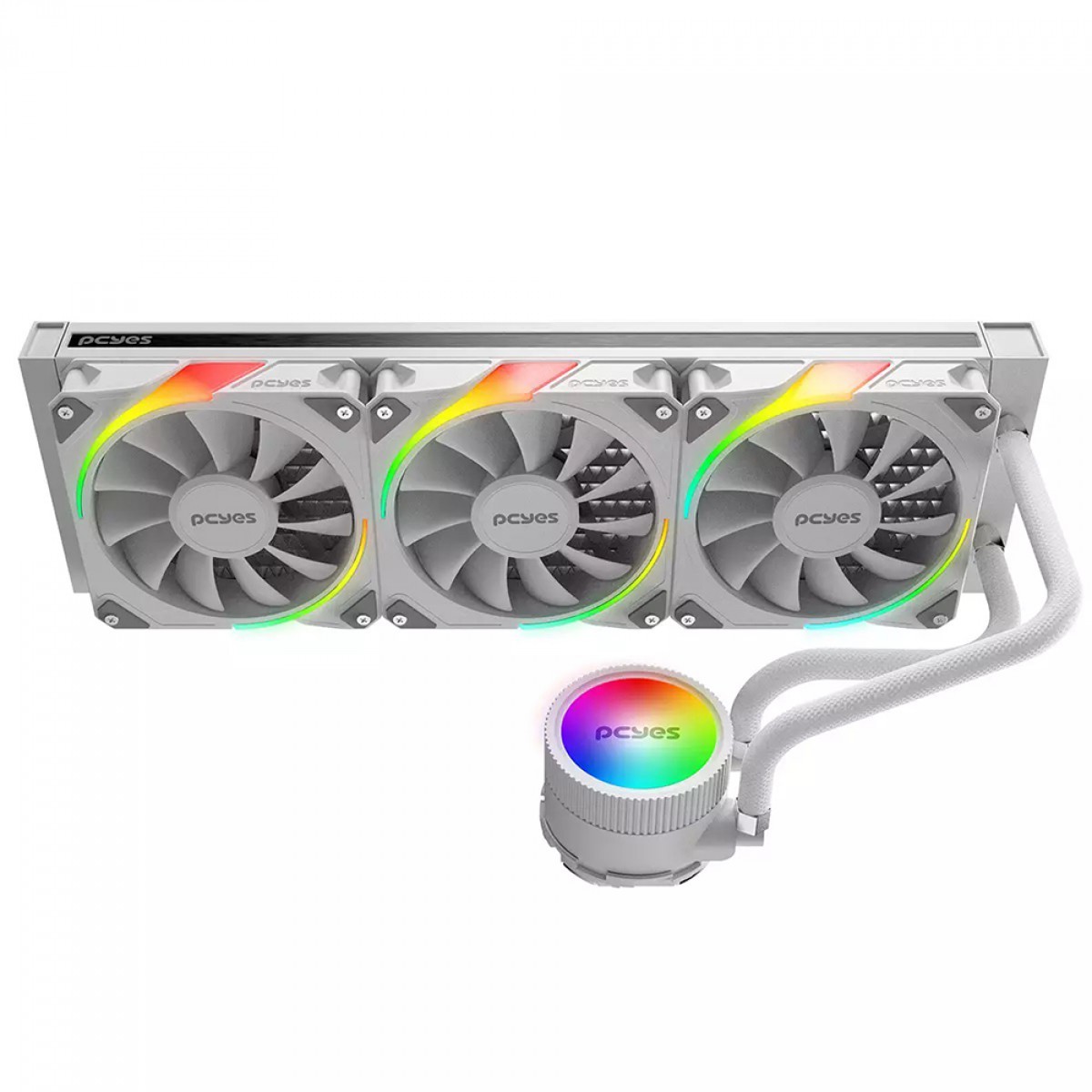 Water Cooler PCYES Sangue Frio 3 ARGB White Ghost, 360mm, Intel-AMD, Branco, ARGBSF3360WGBR