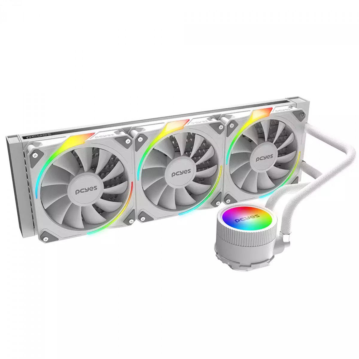 Water Cooler PCYES Sangue Frio 3 ARGB White Ghost, 360mm, Intel-AMD, Branco, ARGBSF3360WGBR