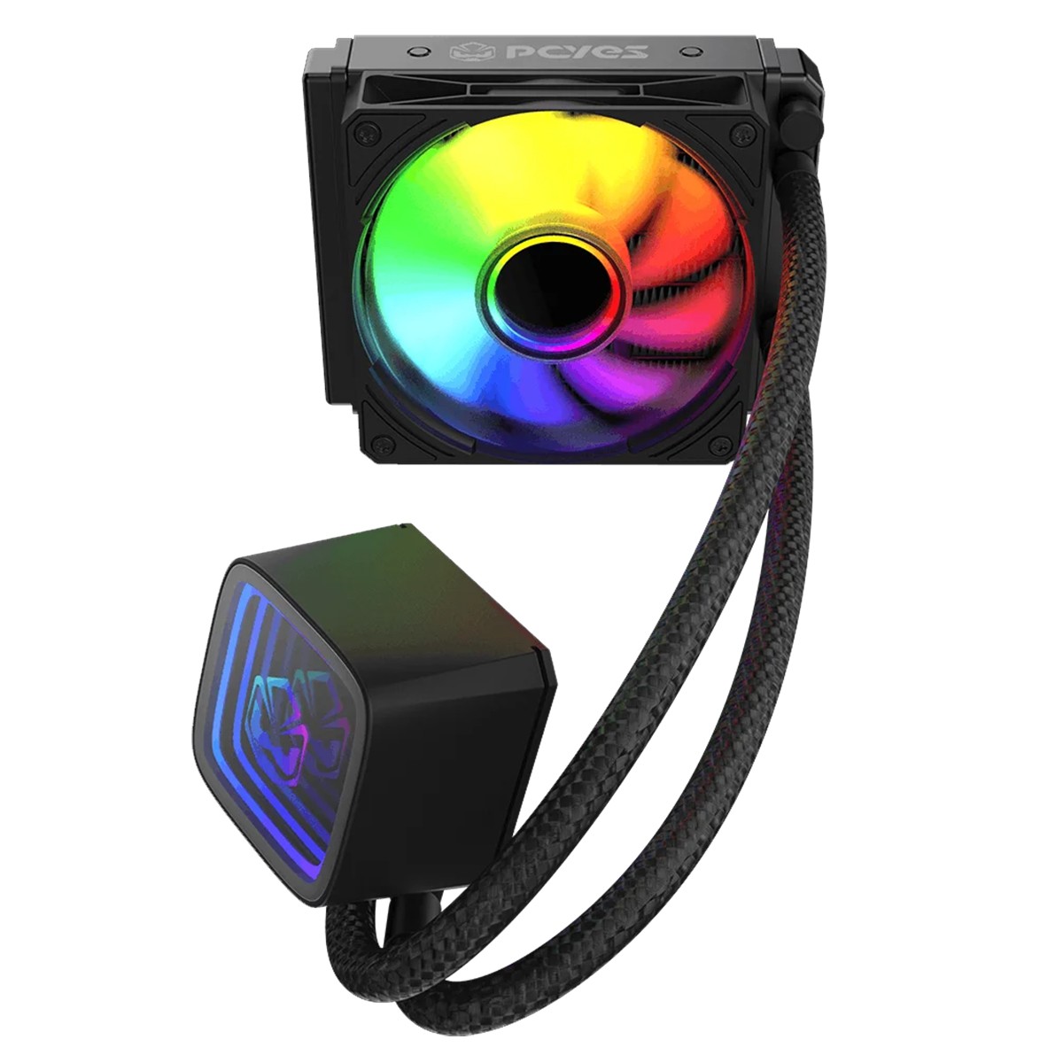Water Cooler PCYES Tundra Black Vulcan, ARGB, 120mm, Intel-AMD, Preto, WCTBK120