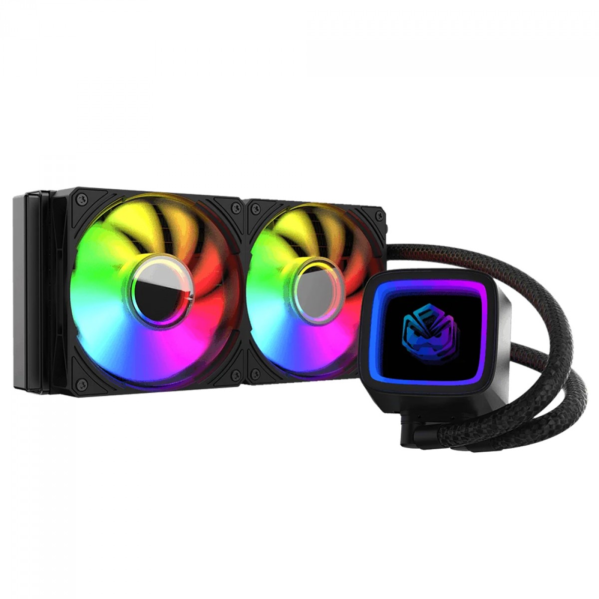 Water Cooler PCYES Tundra Black Vulcan, ARGB, 240mm, Intel-AMD, Preto, WCTBV240 - Open Box