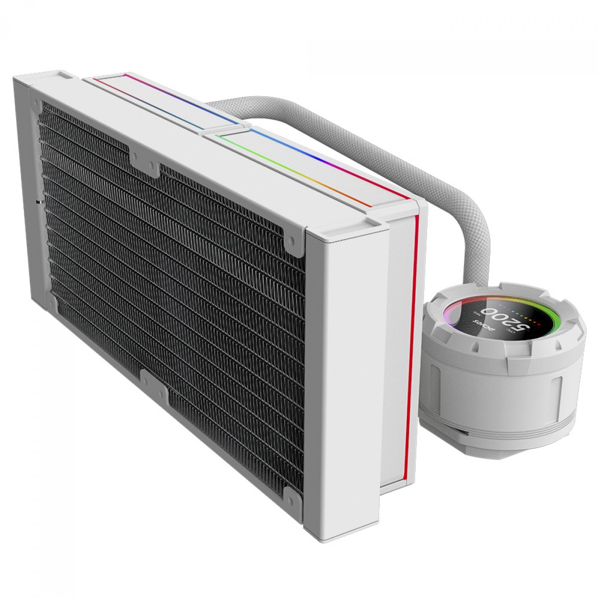 Water Cooler PCYES Vision White Ghost, ARGB, 240mm, Intel-AMD, Tela LCD, Branco, VS240WG