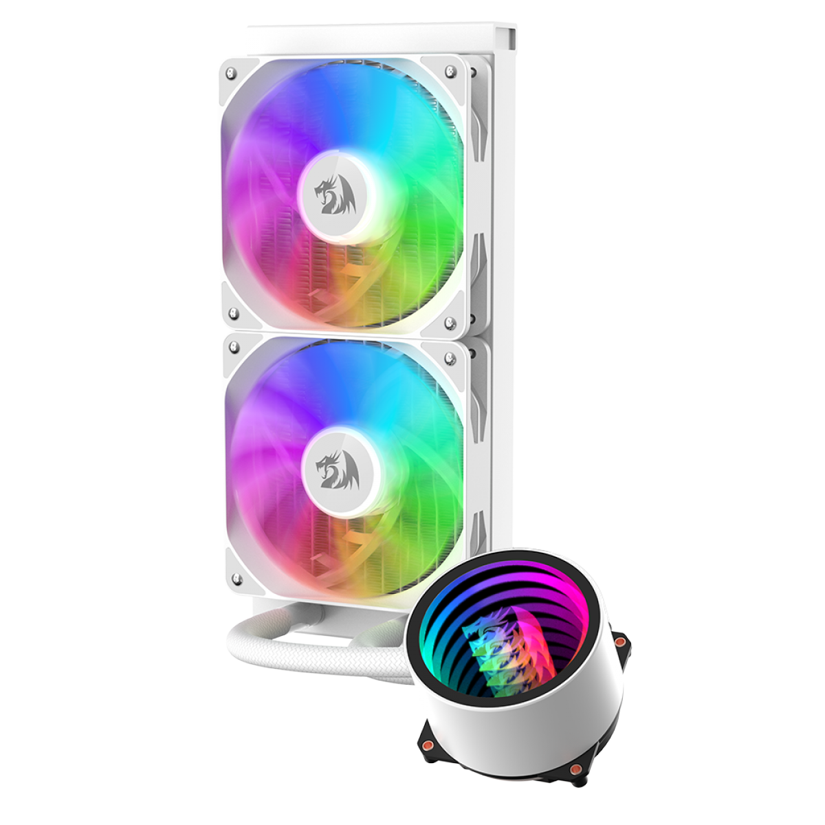 Water Cooler Redragon CCW-3011W, RGB, 240mm, Intel-AMD, White