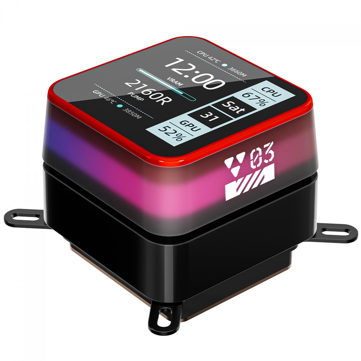 Water Cooler Redragon CCW-3015R, ARGB, 360mm, Com Display LCD, Intel-AMD, Preto