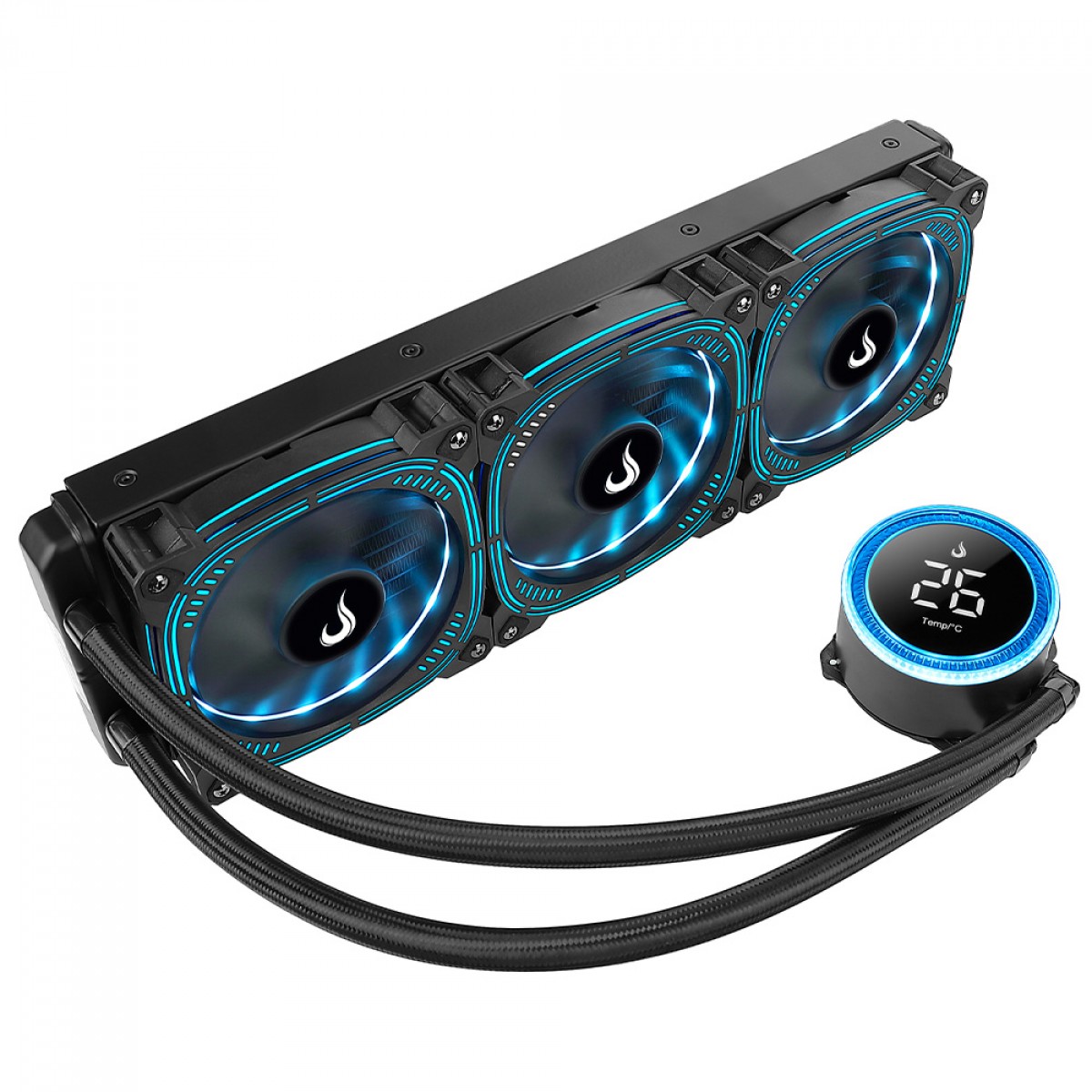 Water Cooler Rise Mode Aura Ice Black, ARGB, 360mm, Intel-AMD, Preto, RM-WAIB-06-ARGB