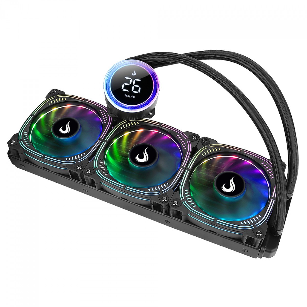 Water Cooler Rise Mode Aura Ice Black, ARGB, 360mm, Intel-AMD, Preto, RM-WAIB-06-ARGB
